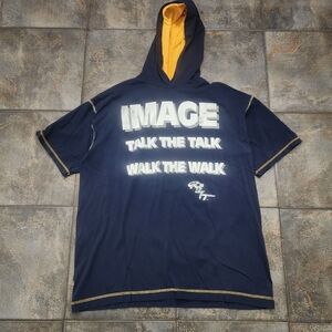 Vintage 90s TNT Men's XL Walk The Walk Go 2 It Short Sleeve Hoodie T Shirt in pe